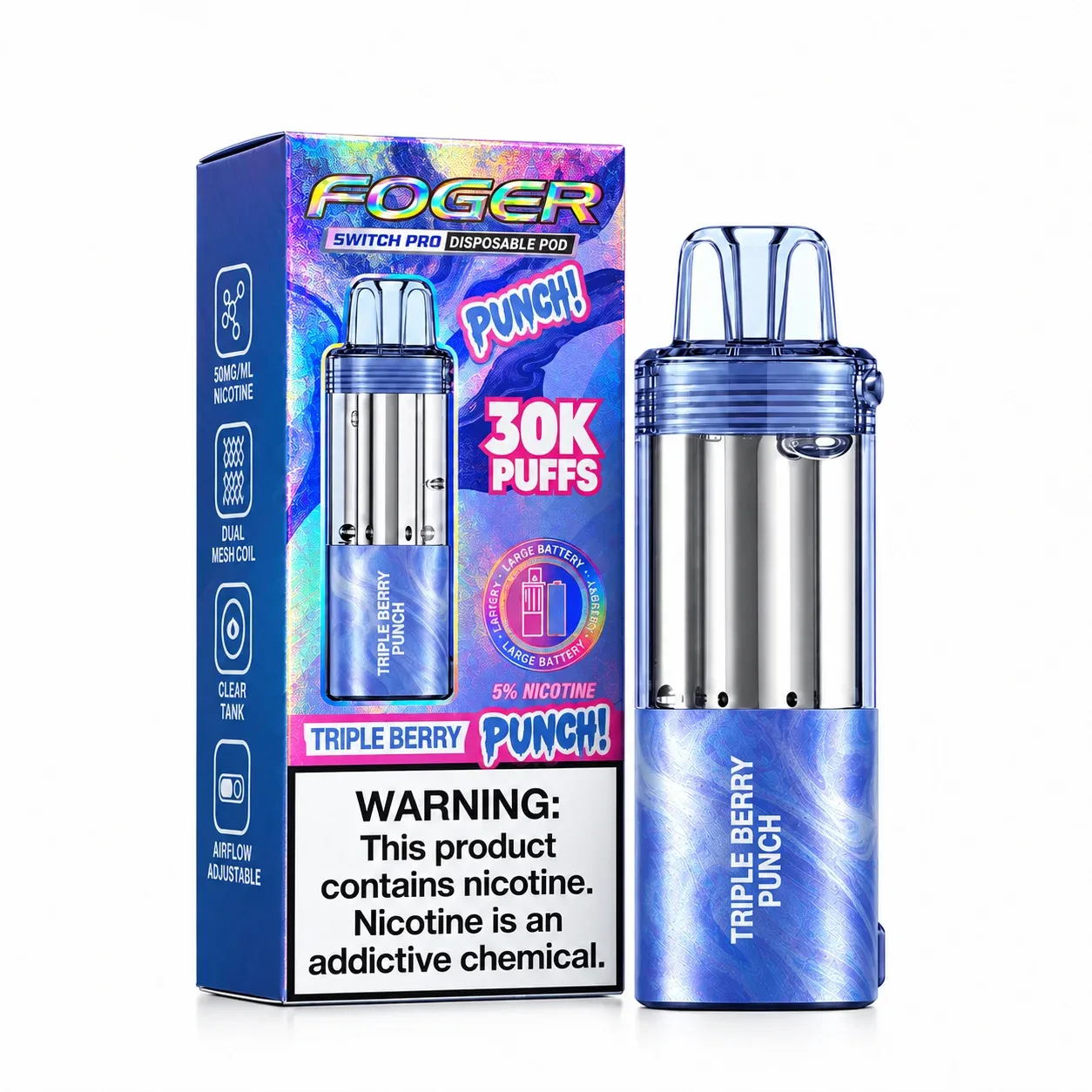 Triple Berry Punch - Foger Switch Pro 30K Disposable Pod