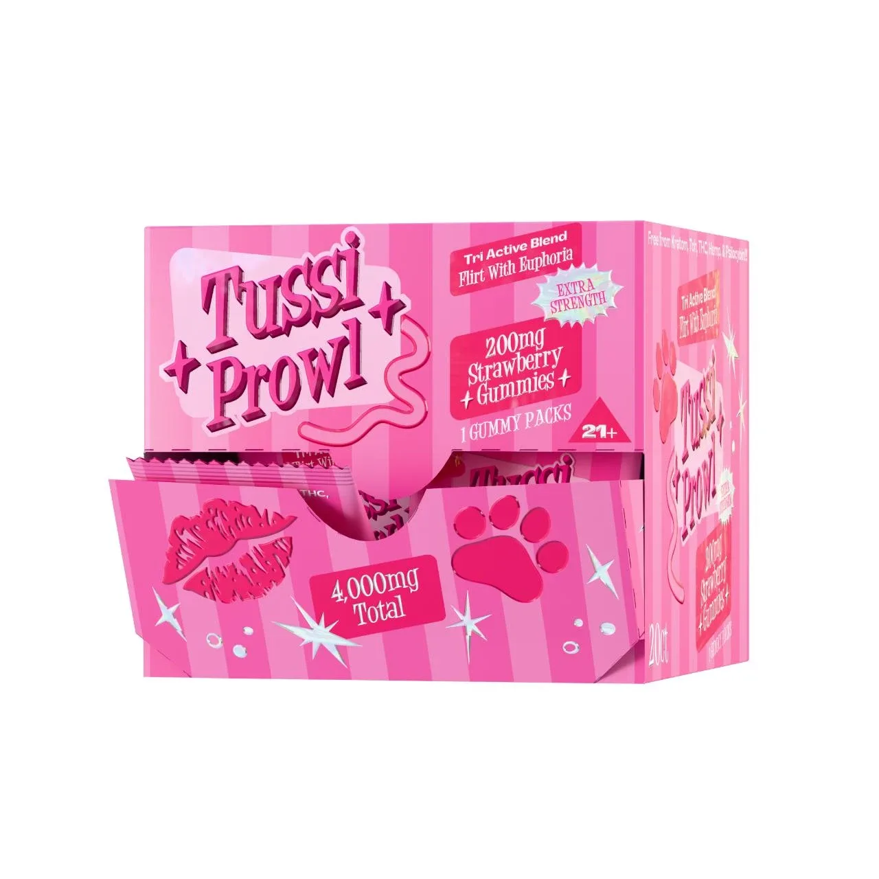 Tussi Prowl Euphoria Extra Strength Blend Gummies 4000MG - Strawberry | 20COUNT