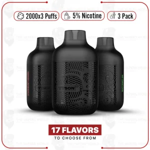 Tyson 2.0 Lightweight Disposable 2000×3 Puffs – 3pk