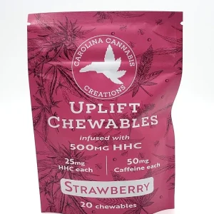 Uplift Chewables | HHC+Caffeine | Strawberry 20ct bag