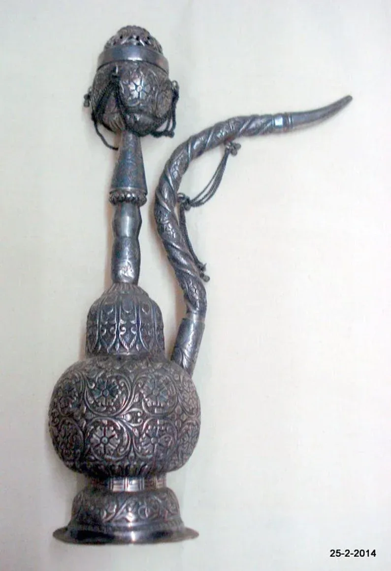 vintage antique collectible old silver hookah Tobacco smoking pipe - Image 2