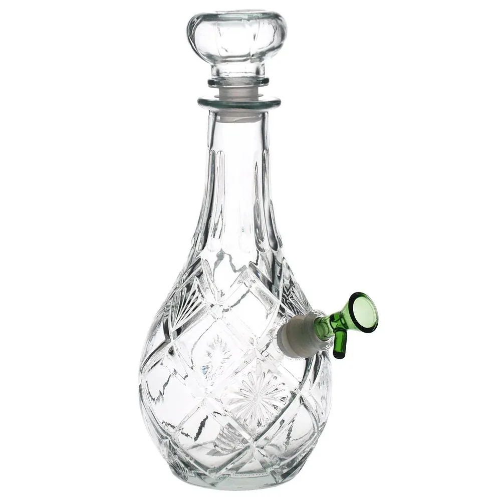 Vintage Decanter Style Glass Water Pipe w/ Cap - 9" / Lozenge - Image 2