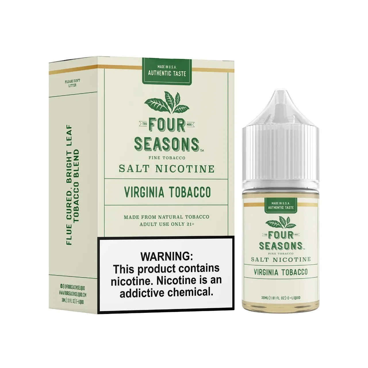 Virginia Tobacco Salt 30ml E-Juice | Four Seasons