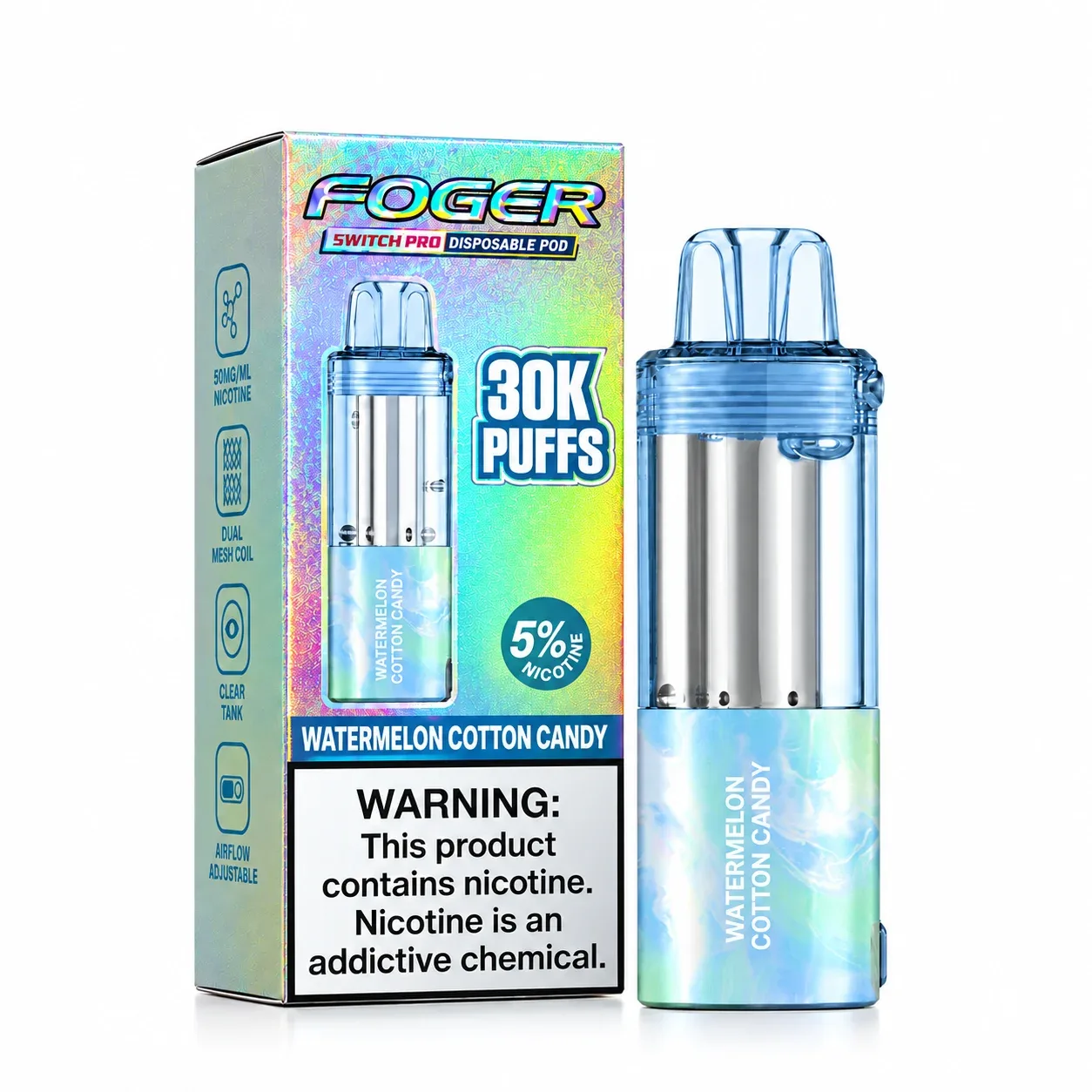 Watermelon Cotton Candy - Foger Switch Pro 30K Disposable Pod