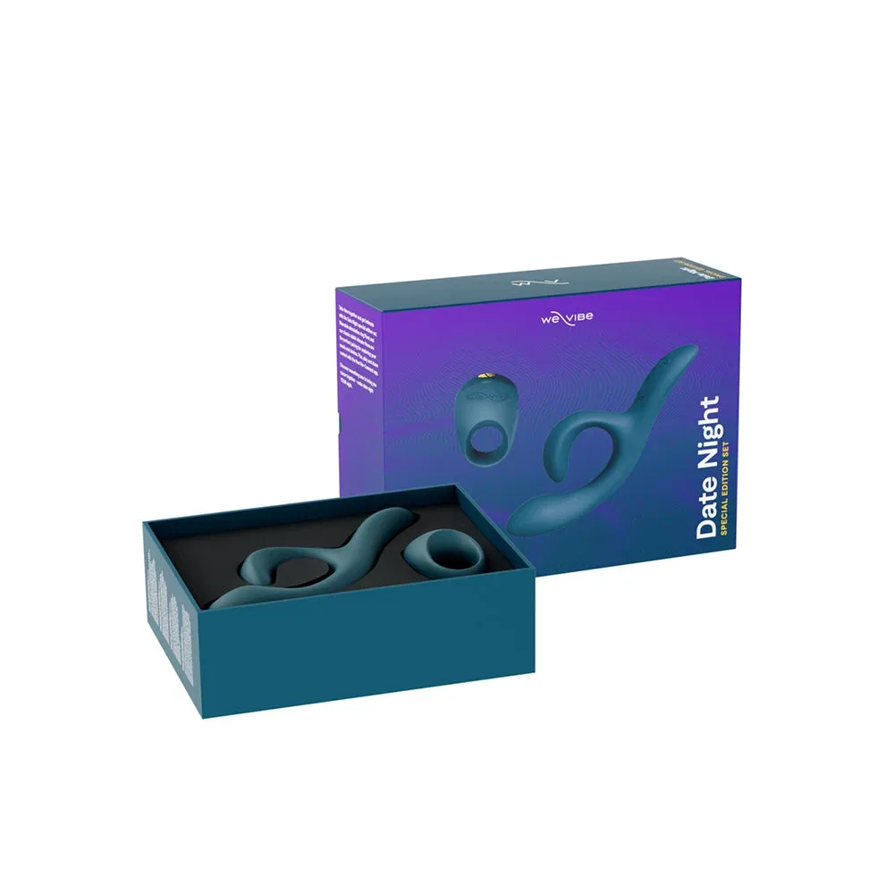 We-Vibe Date Night Special Edition Couple's Vibrator Set (Nova 2 & Pivot) Green Velvet - Image 2