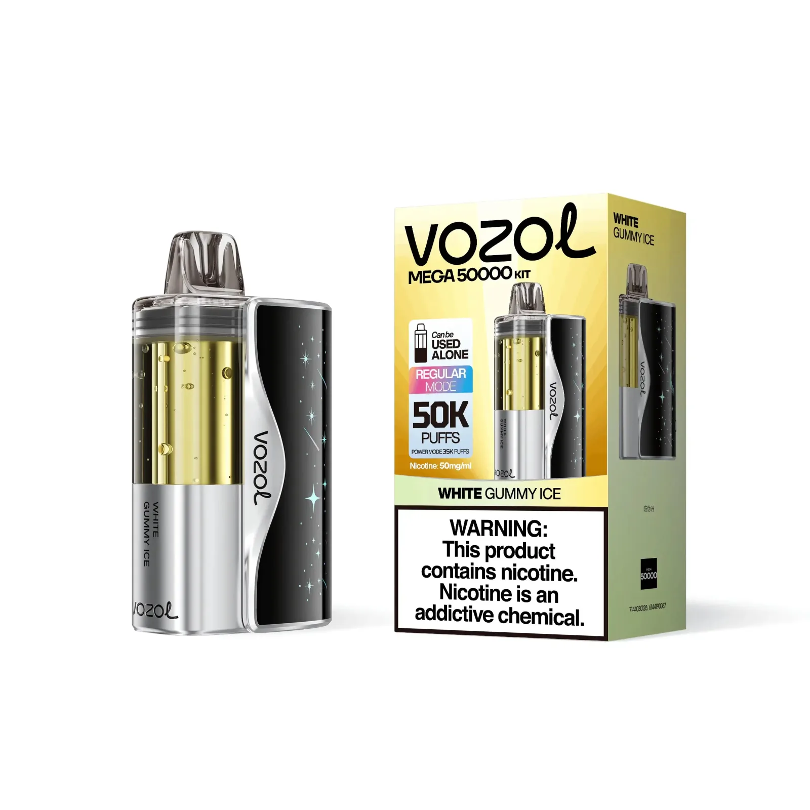 White Gummy Ice - Vozol Mega 50k Disposable Vape Kit