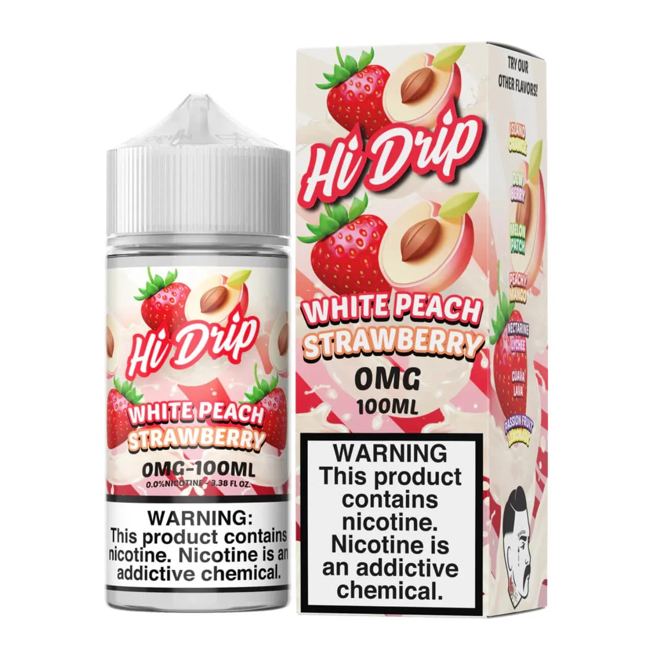White Peach Strawberry 100ml E-Juice | Hi Drip