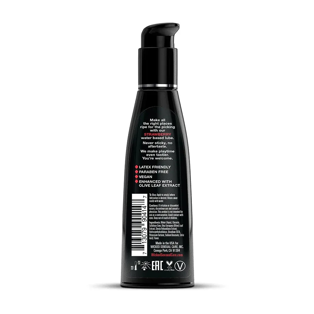 Wicked Aqua Strawberry Water-Based Lubricant 4 oz. - Image 2
