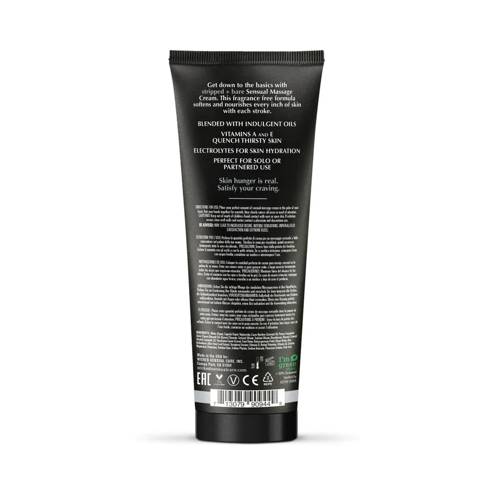 Wicked Stripped + Bare Unscented Sensual Massage Cream 4 oz. - Image 2