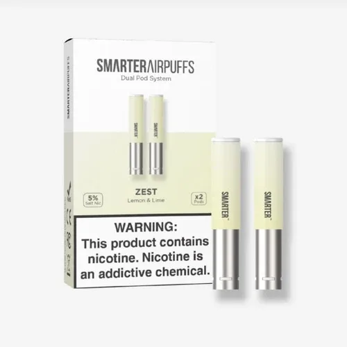 Zest - Smarter AirPuffs Flavored Nicotine Pods – Lemon & Lime - 2-Pack