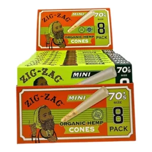 Zig Zag Mini 70s Organic Cones 18ct Case
