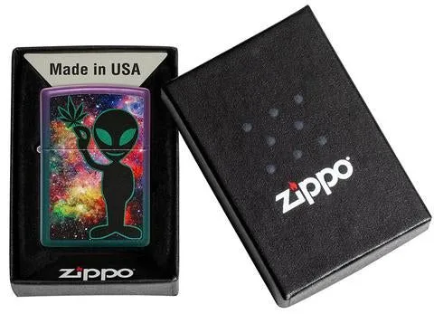 Zippo Lighter - Alien w/ Good Vibes Iridescent Finish - Image 2
