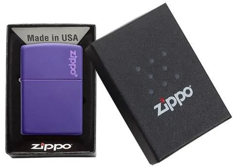 Zippo Lighter - Classic Purple Matte Zippo Logo - Image 2