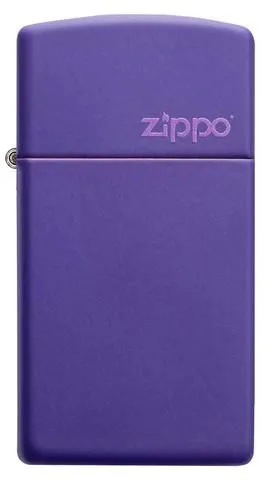 Zippo Lighter - Slim® Purple Matte Zippo Logo